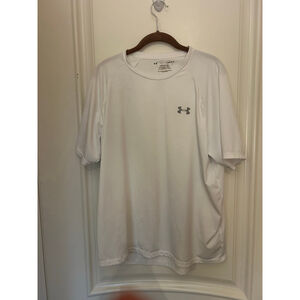 Men's Under Armour White Tech Short Sleeve Tee L with Gray Logo